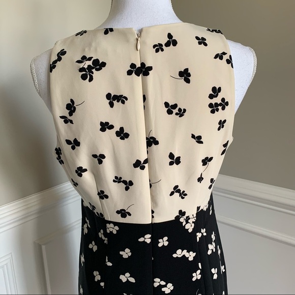 NWOT Ann Taylor Cream And Black Floral Print Dress Size 6 - Picture 5 of 8